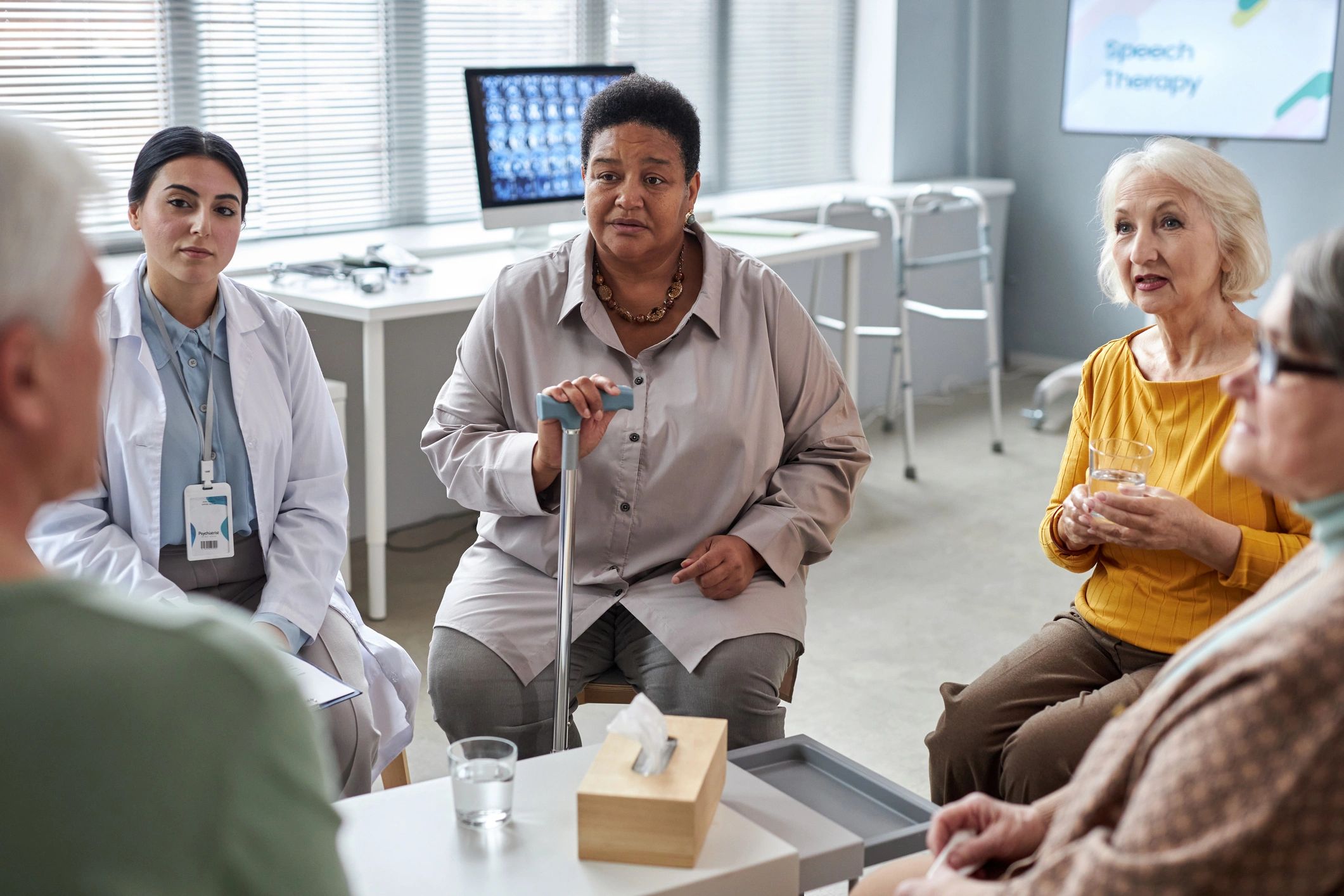 Community member participating in a health support setting